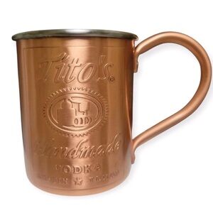 Tito's Handmade Vodka Copper Stainless Steel Metal Moscow Mule Bar Cup